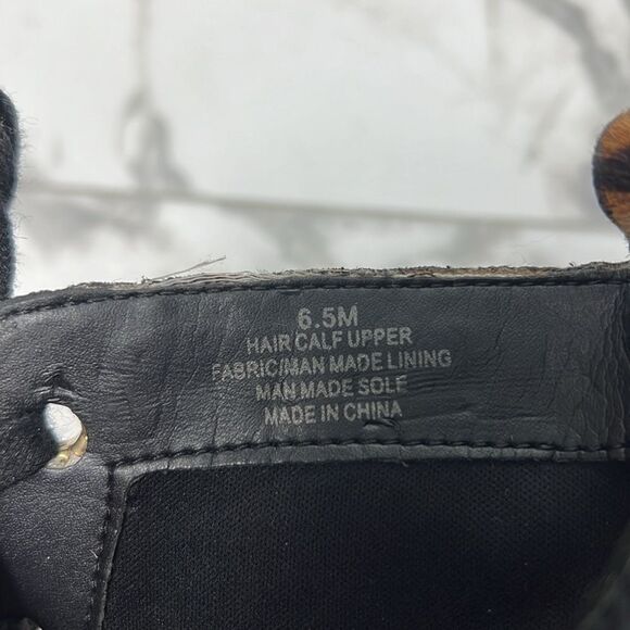 Gianni Bini Leopard Print Calf Hair Lace Up Ankle Boots Size 6.5 - Picture 10 of 10